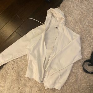 Gilden White Zip Up Hoodie